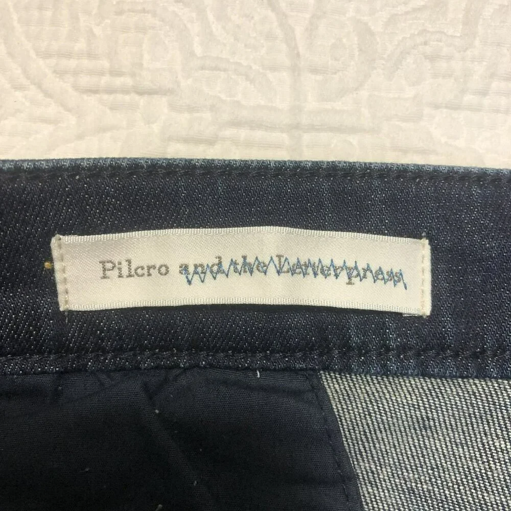 Pilcro Anthropologie Jeans Flare Denim Raw Hem & Pockets Womens Size 29